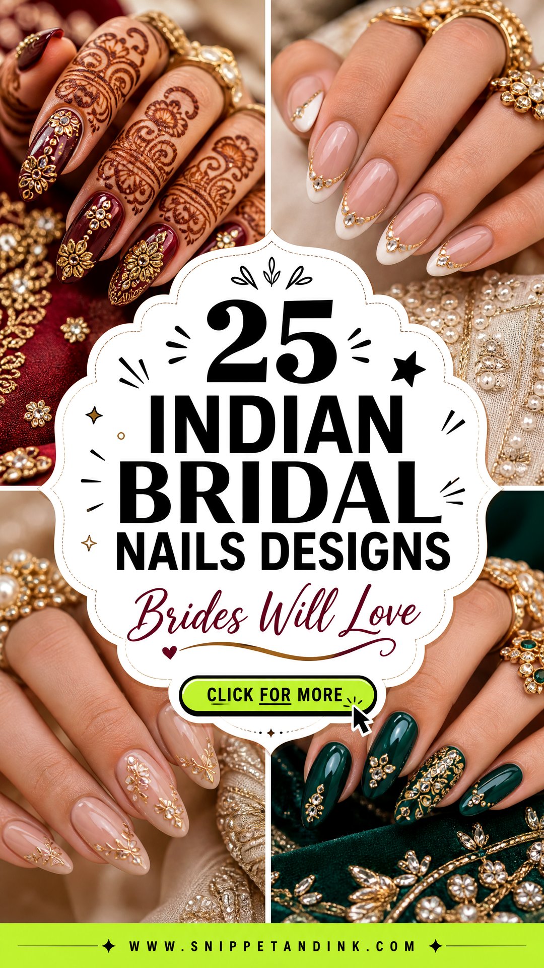25 Indian Bridal Nails Designs Brides Will Love in 2026 - 25 Indian Bridal Nails Designs Brides Will Love in 2026