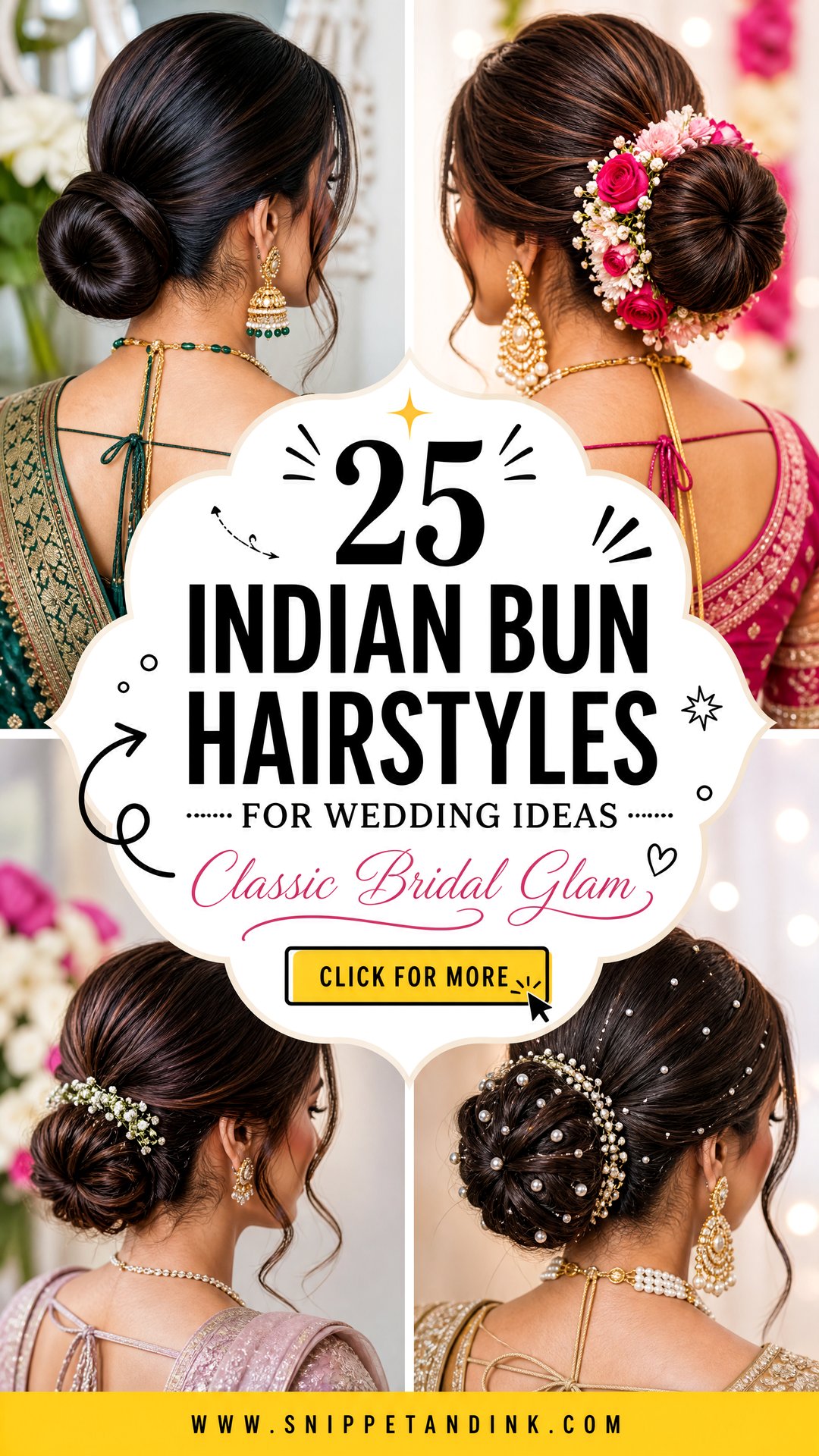 25 Indian Bun Hairstyles for Wedding Classic Bridal Glam - 25 Indian Bun Hairstyles for Wedding: Classic Bridal Glam