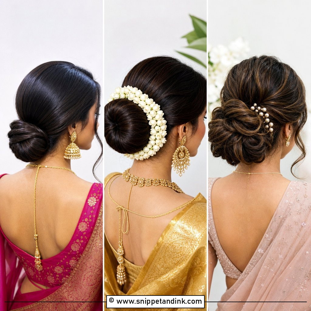 25 Indian Bun Hairstyles for Wedding Classic Bridal Glam