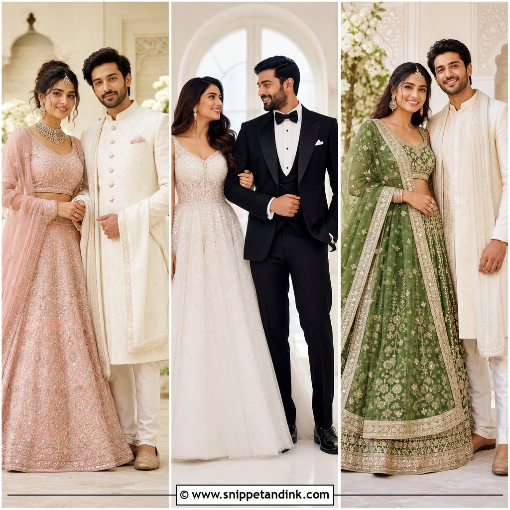 25 Indian Couple Ring Ceremony Dress Ideas