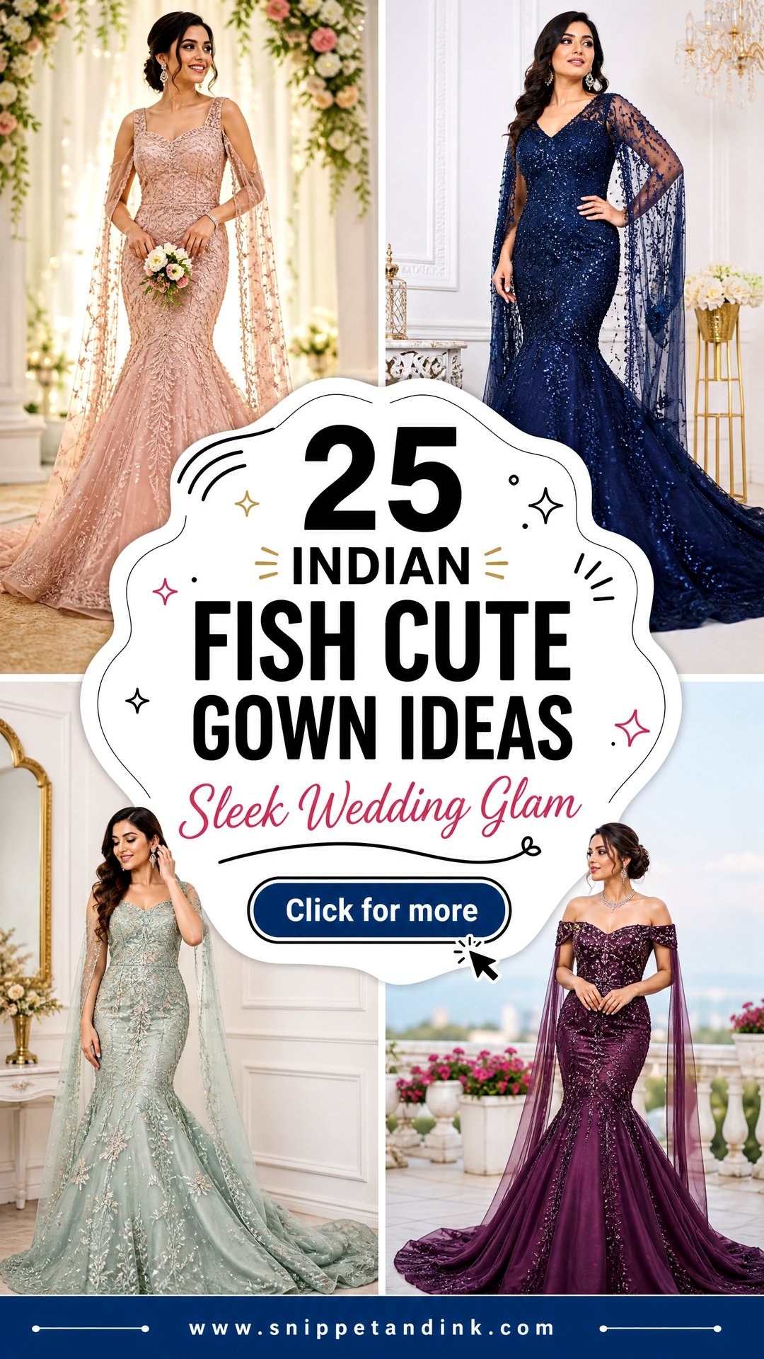 25 Indian Fish Cute Gown Ideas for a Sleek Wedding Look - 25 Indian Fish Cute Gown Ideas for a Sleek Wedding Look