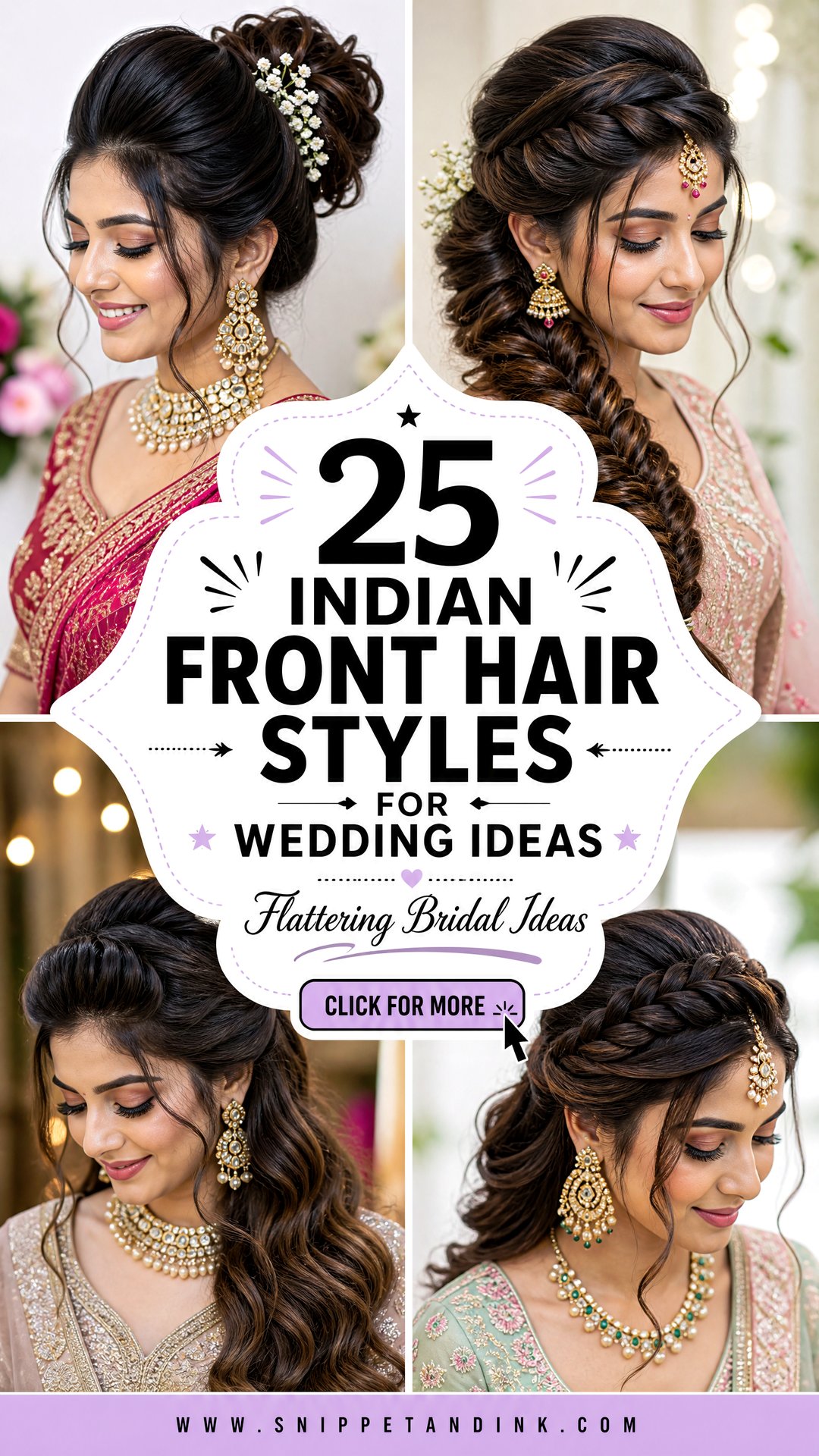 25 Indian Front Hair Styles for Wedding Flattering Ideas - 25 Indian Front Hair Styles for Wedding: Flattering Ideas