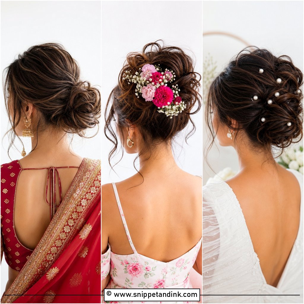 25 Indian Messy Bun Hairstyles for Wedding Effortless Glam