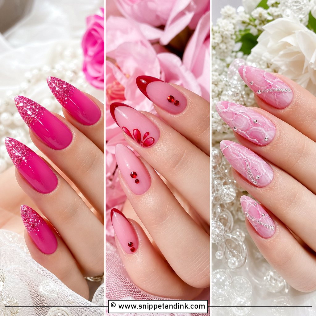 25 Indian Pink Bridal Nail Art Ideas for Soft Wedding Glam