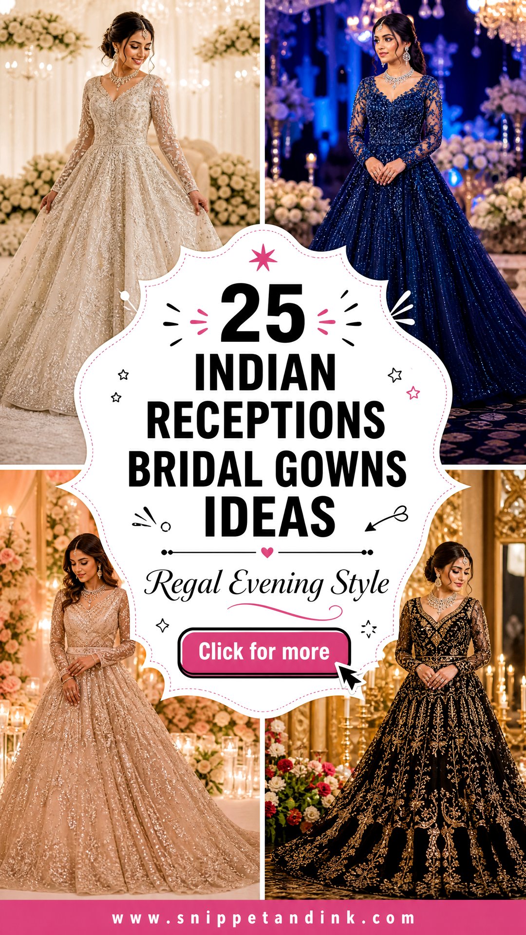25 Indian Receptions Bridal Gowns for Regal Evening Style - 25 Indian Receptions Bridal Gowns for Regal Evening Style