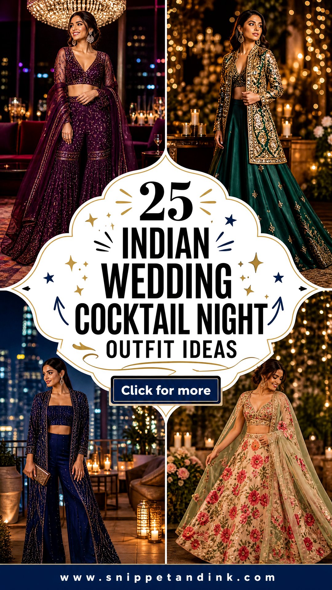 25 Indian Wedding Cocktail Night Outfit Ideas Chic Night Looks - 25 Indian Wedding Cocktail Night Outfit Ideas: Chic Night Looks