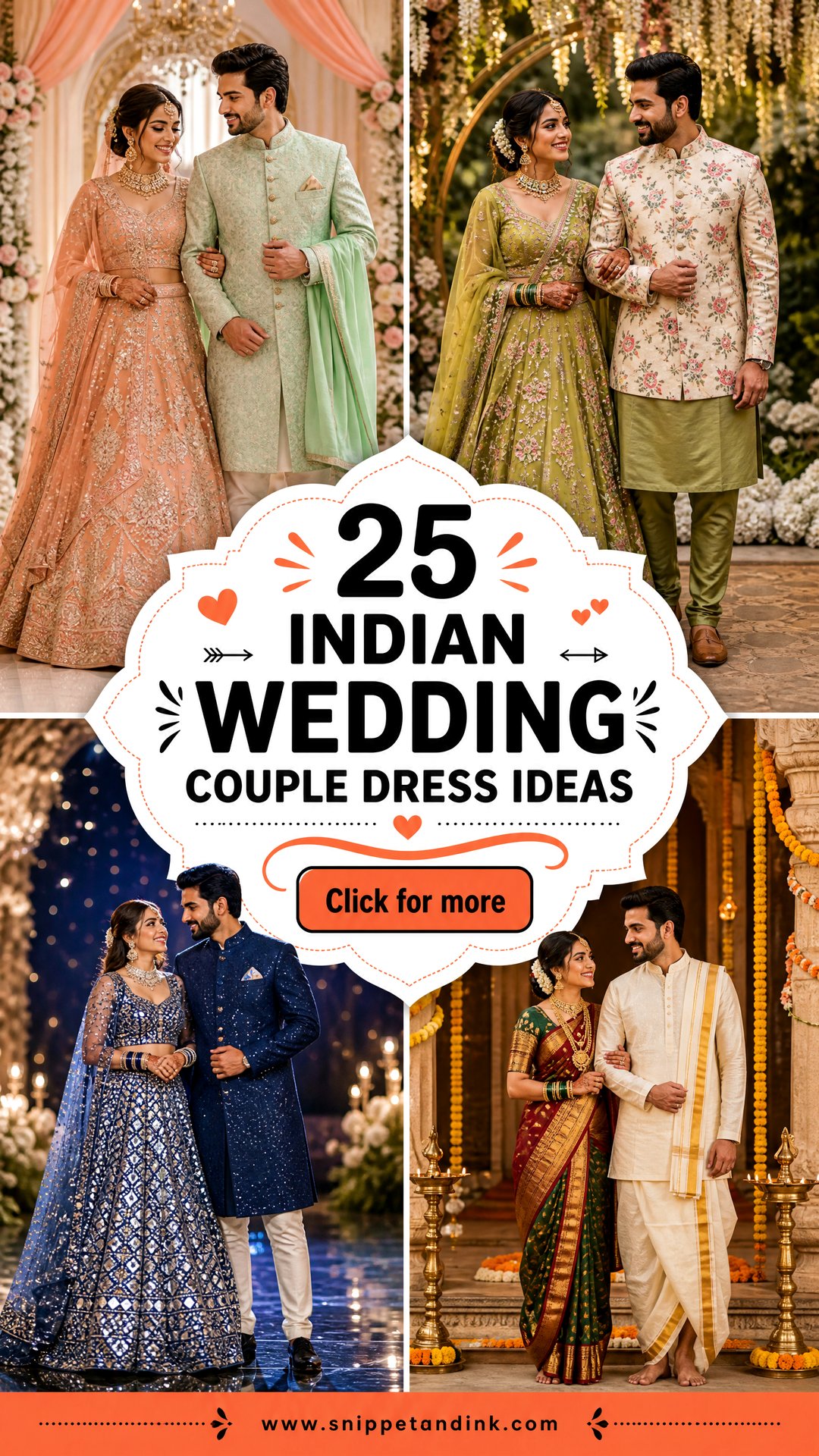 25 Indian Wedding Couple Dress Ideas Picture-Perfect Pairings - 25 Indian Wedding Couple Dress Ideas: Picture-Perfect Pairings