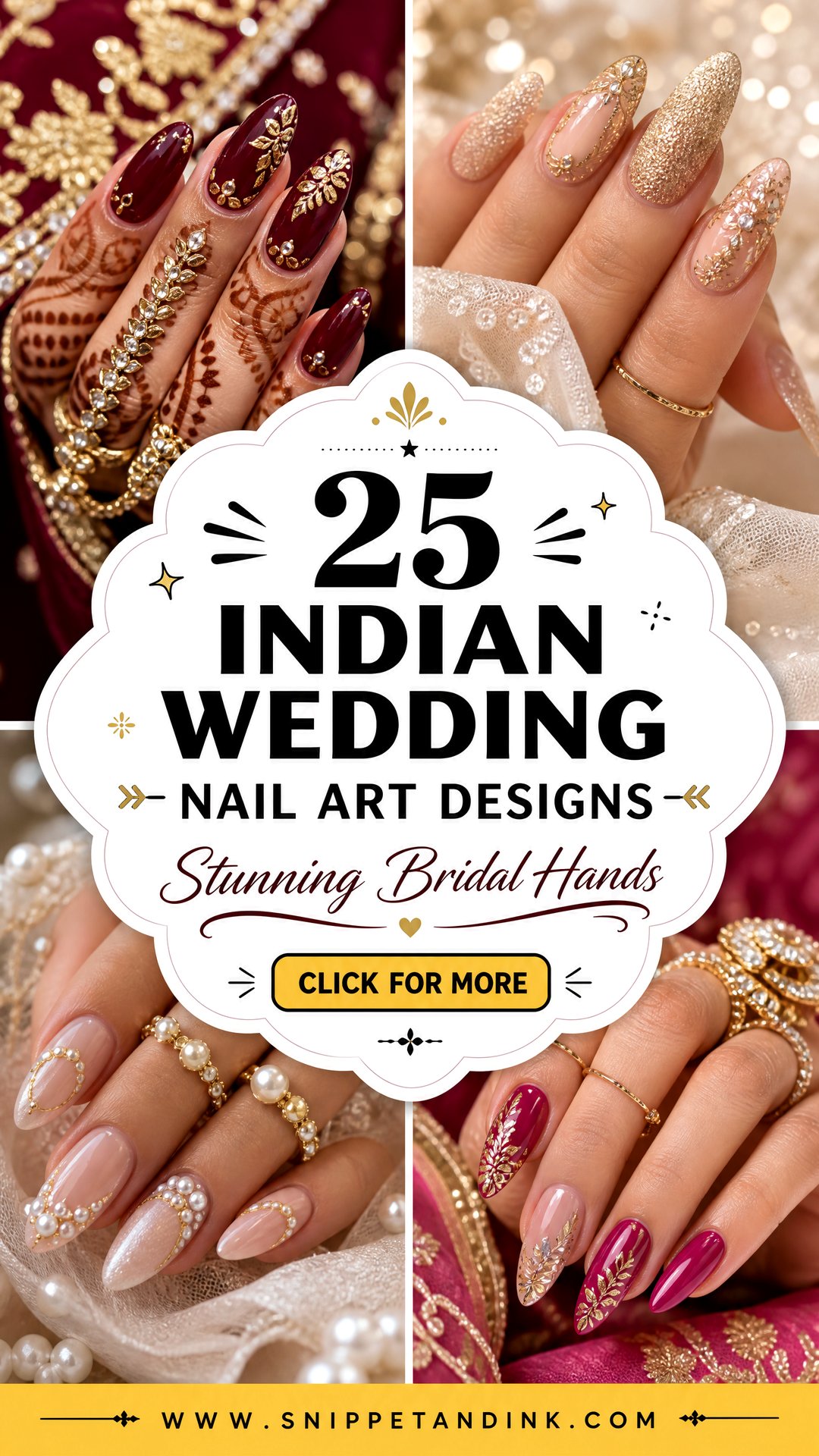 25 Indian Wedding Nail Art Designs for Stunning Bridal Hands - 25 Indian Wedding Nail Art Designs for Stunning Bridal Hands