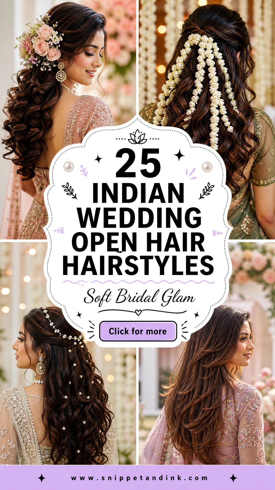 25 Indian Wedding Open Hair Hairstyles for Soft Bridal Glam - 25 Indian Wedding Open Hair Hairstyles for Soft Bridal Glam