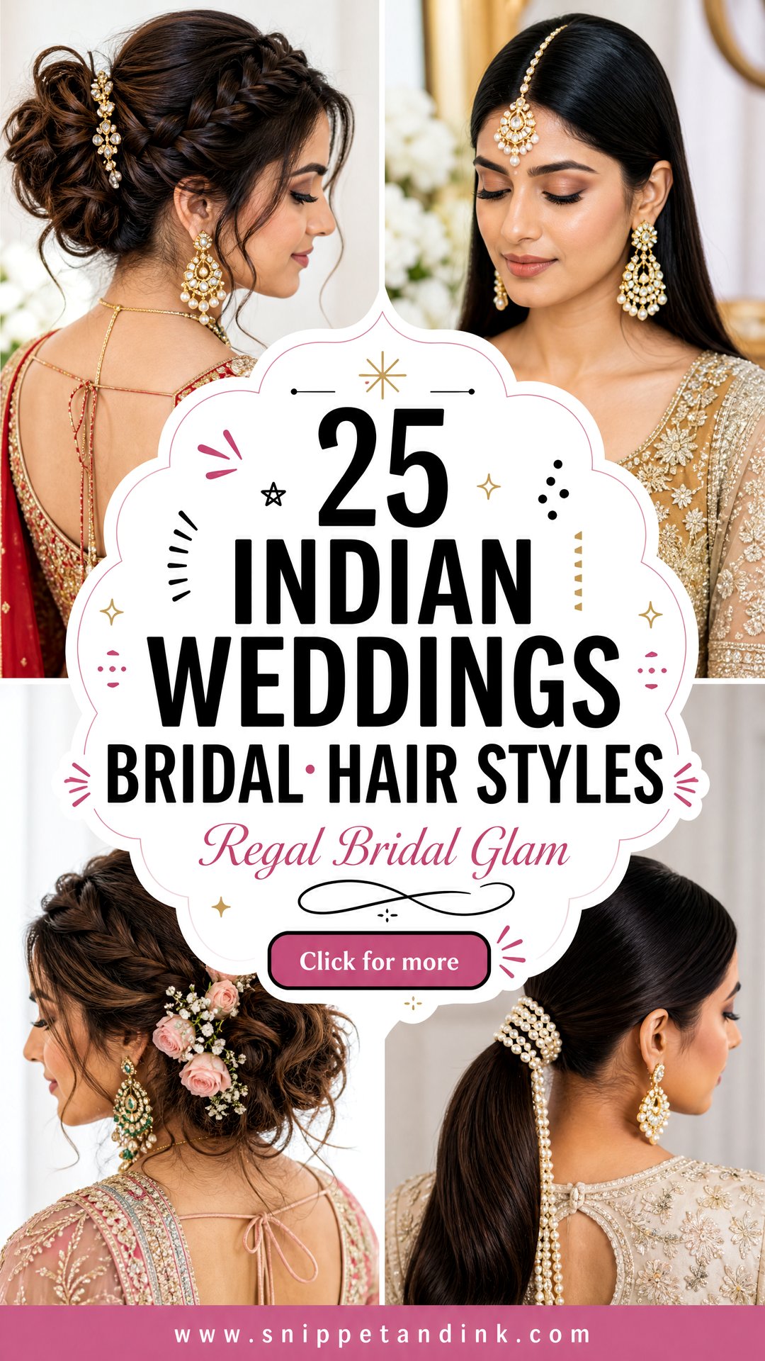 25 Indian Weddings Bridal Hair Styles for Regal Bridal Glam - 25 Indian Weddings Bridal Hair Styles for Regal Bridal Glam