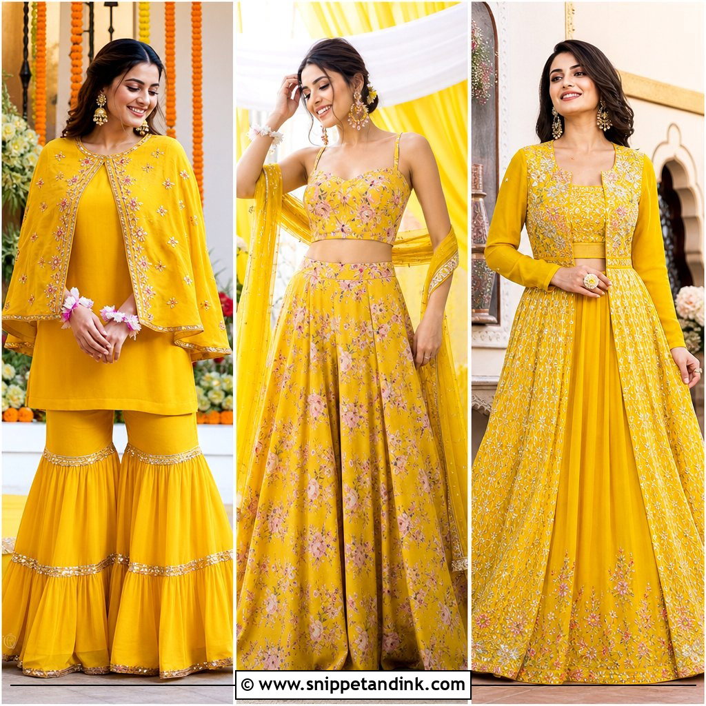 25 Indo Western Haldi Outfit Ideas Vibrant Looks for Brides