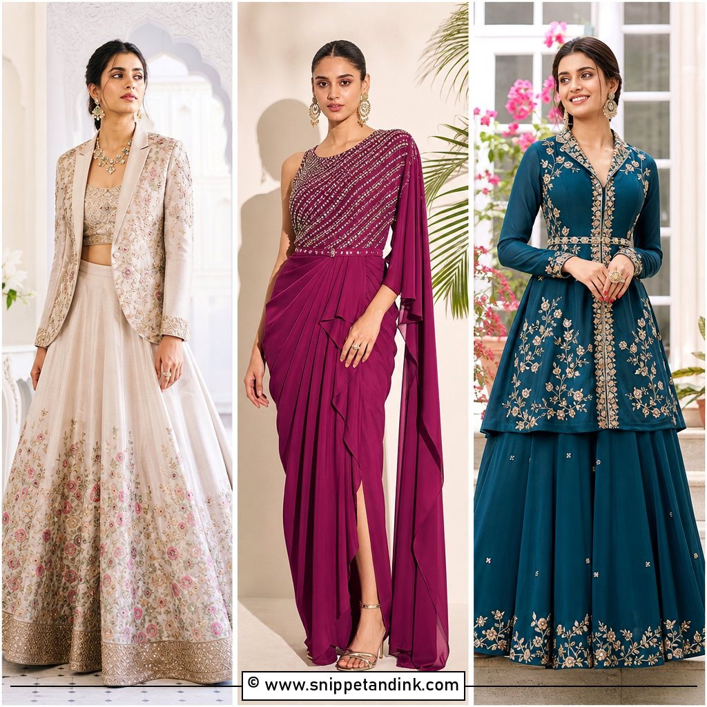 25 Indo Western Outfits for Women Wedding Fusion Looks