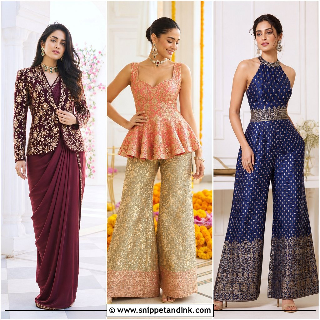 25 Indowestern Wedding Outfits: Chic Fusion Looks for Brides