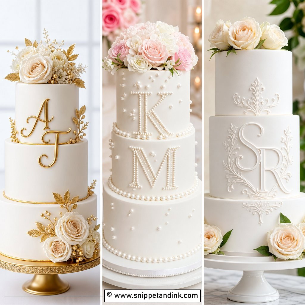 25 Initials on Wedding Cake Ideas for a Personal Touch