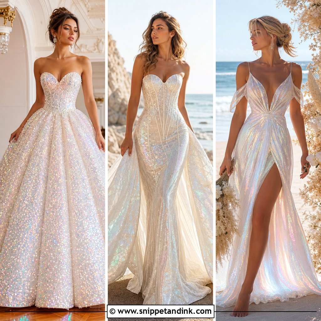 25 Iridescent Wedding Dress Ideas: Shimmering Styles for Brides