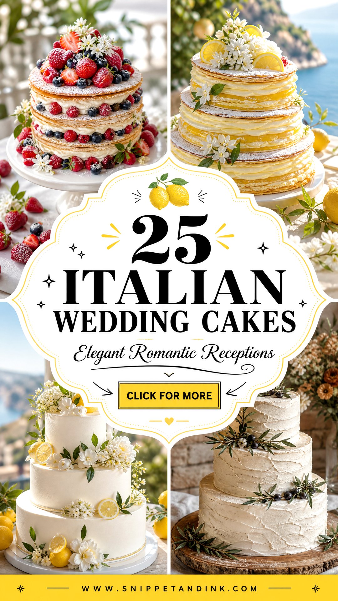 25 Italian Wedding Cakes for Elegant Romantic Receptions - 25 Italian Wedding Cakes for Elegant, Romantic Receptions