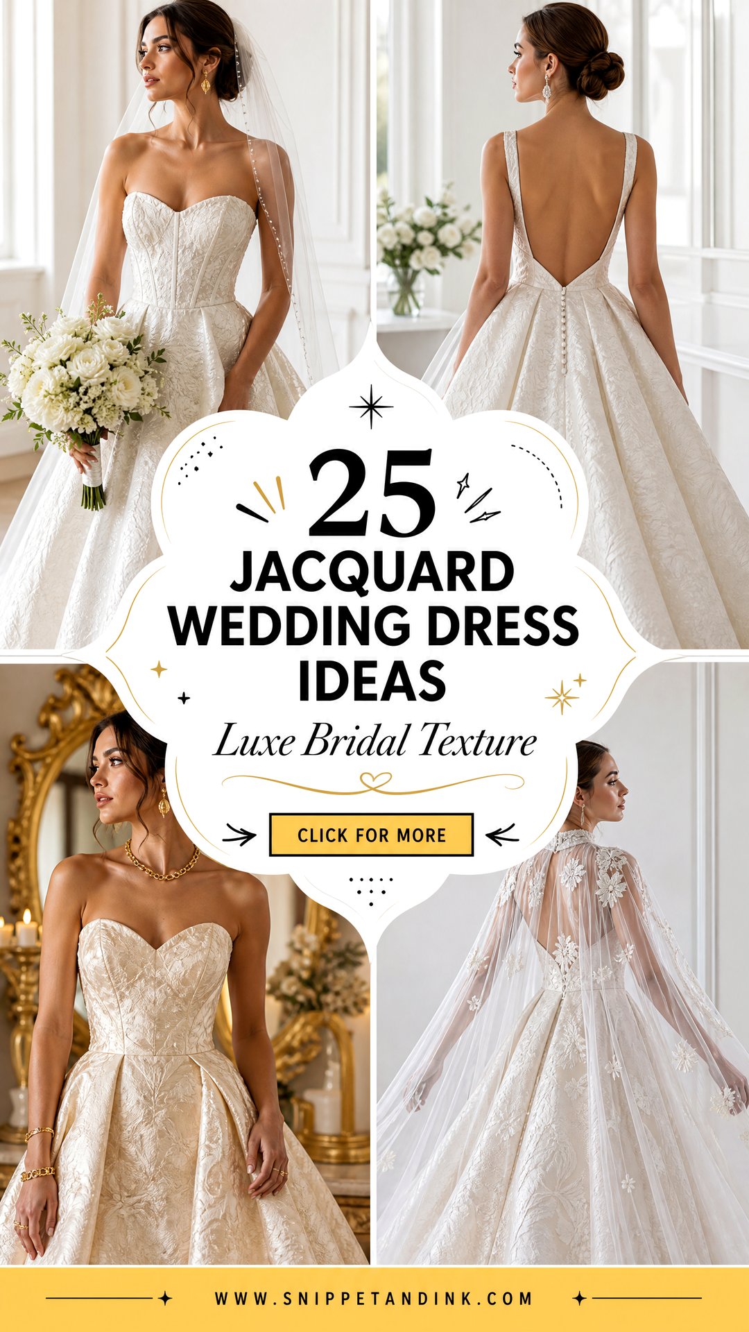 25 Jacquard Wedding Dress Ideas for Luxe Bridal Texture - 25 Jacquard Wedding Dress Ideas for Luxe Bridal Texture
