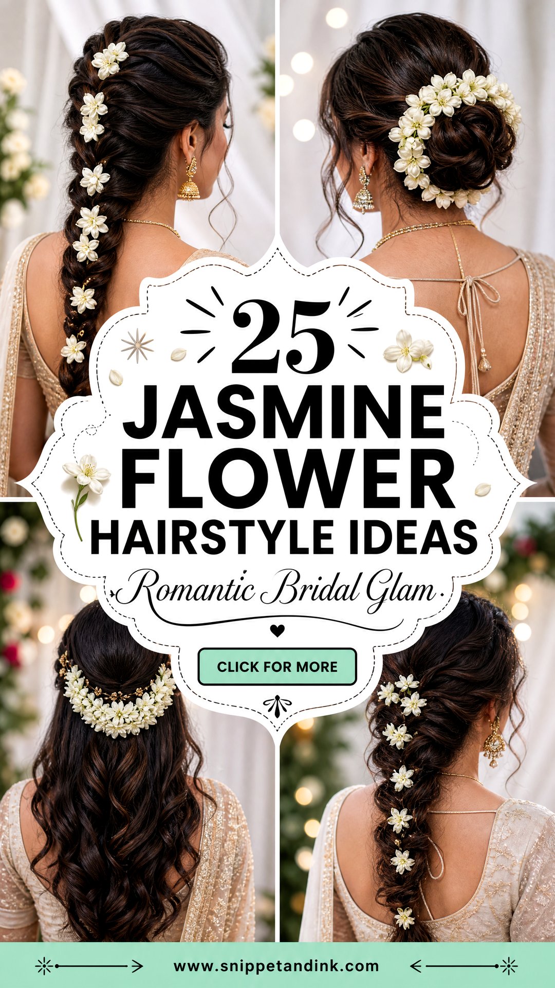 25 Jasmine Flower Hairstyle Ideas for Romantic Bridal Glam - 25 Jasmine Flower Hairstyle Ideas for Romantic Bridal Glam