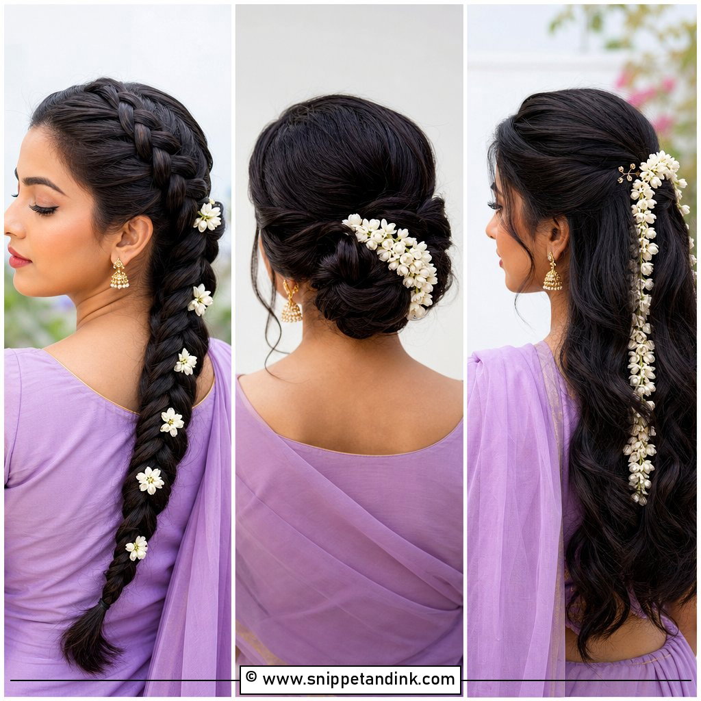 25 Jasmine Flower Hairstyle Ideas for Romantic Bridal Glam
