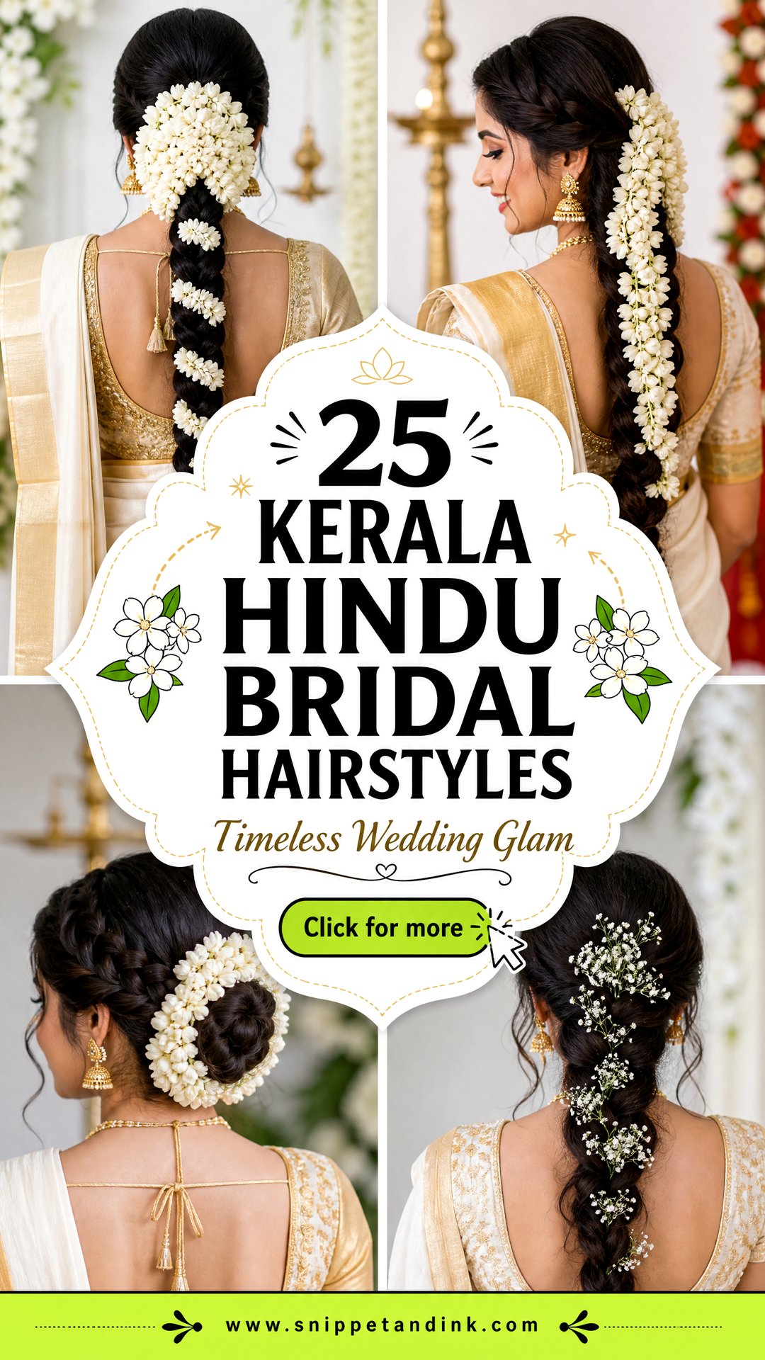 25 Kerala Hindu Bridal Hairstyles for Timeless Wedding Glam - 25 Kerala Hindu Bridal Hairstyles for Timeless Wedding Glam
