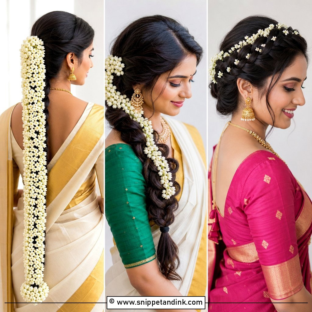 25 Kerala Hindu Bridal Hairstyles for Timeless Wedding Glam