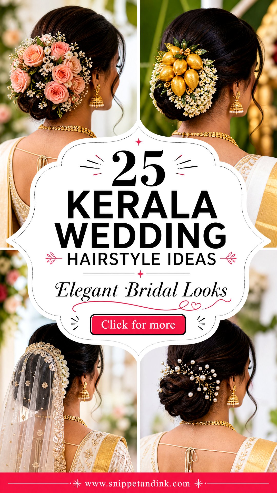 25 Kerala Wedding Hairstyle Ideas for Elegant Bridal Looks - 25 Kerala Wedding Hairstyle Ideas for Elegant Bridal Looks