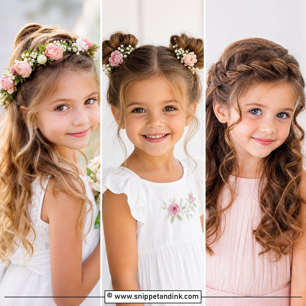 25 Kids Girls Wedding Hairstyles for Sweet Celebration Looks