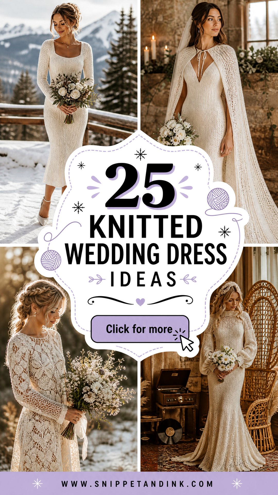 25 Knitted Wedding Dress Ideas for Cozy-Chic Winter Brides - 25 Knitted Wedding Dress Ideas for Cozy-Chic Winter Brides