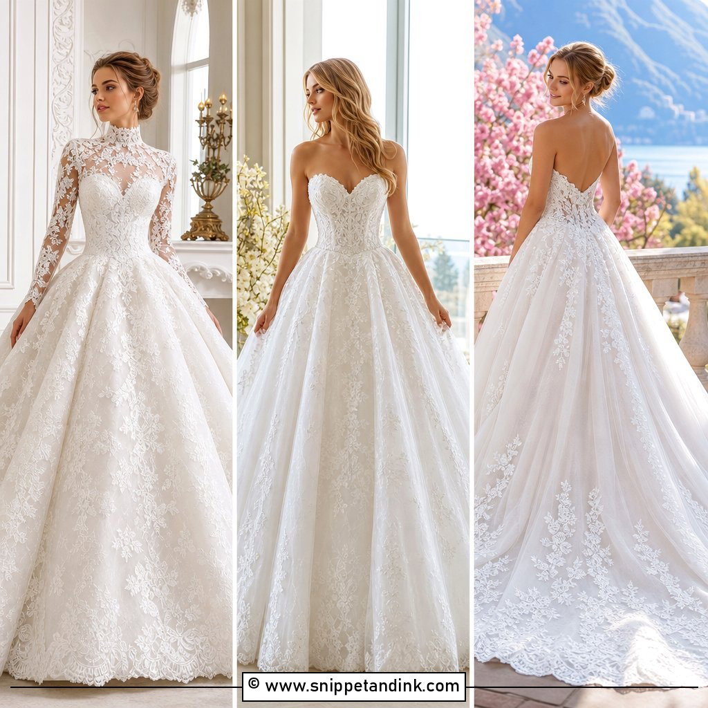 25 Lace Ballgown Wedding Dress Ideas for Fairytale Brides