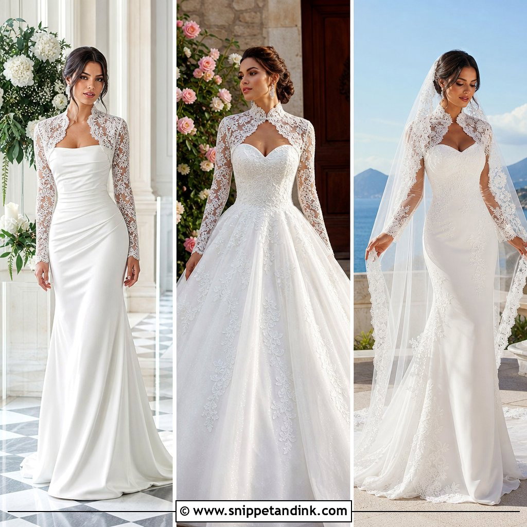 25 Lace Bolero Wedding Ideas for Elegant Bridal Layering