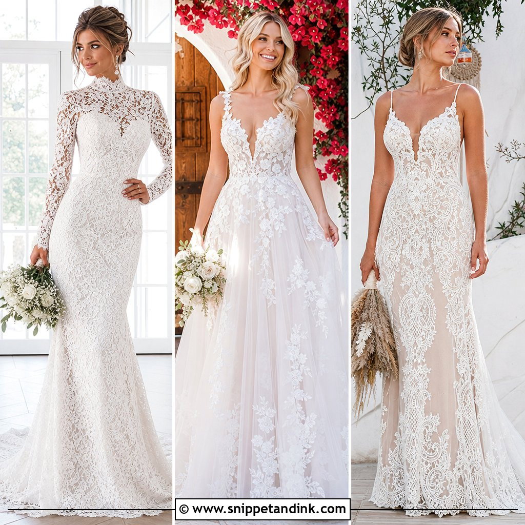 25 Lace Bridal Dress Ideas for Timeless Romantic Bridal Style