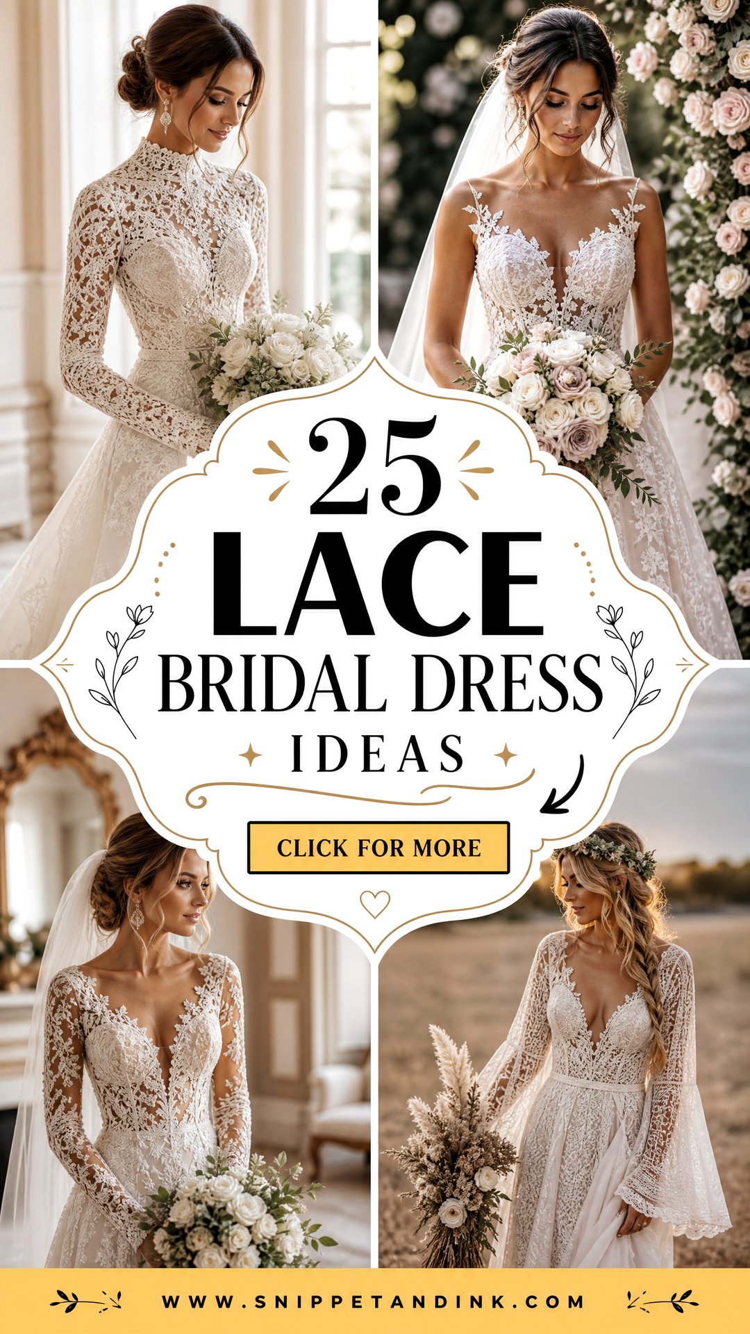 25 Lace Bridal Dress Ideas for Timeless Romantic Bridal Style - 25 Lace Bridal Dress Ideas for Timeless Romantic Bridal Style