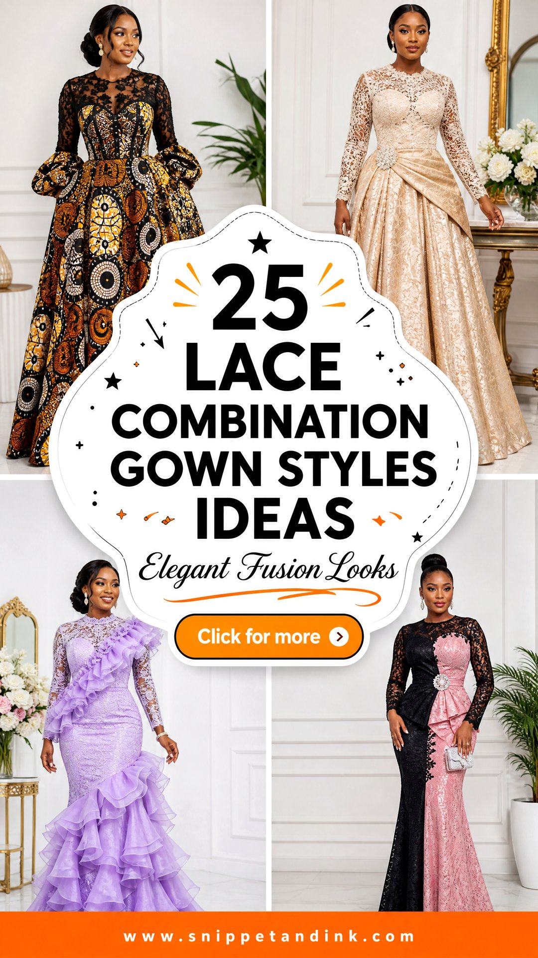 25 Lace Combination Gown Styles for Elegant Wedding Looks - 25 Lace Combination Gown Styles for Elegant Wedding Looks