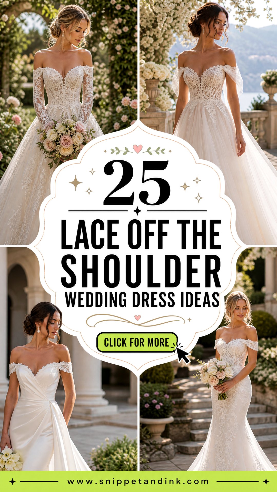 25 Lace Off the Shoulder Wedding Dress Ideas for Modern Brides - 25 Lace Off the Shoulder Wedding Dress Ideas for Modern Brides