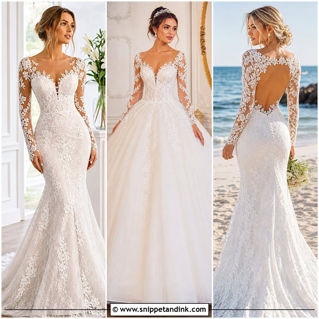 25 Lace Sleeves Wedding Dress