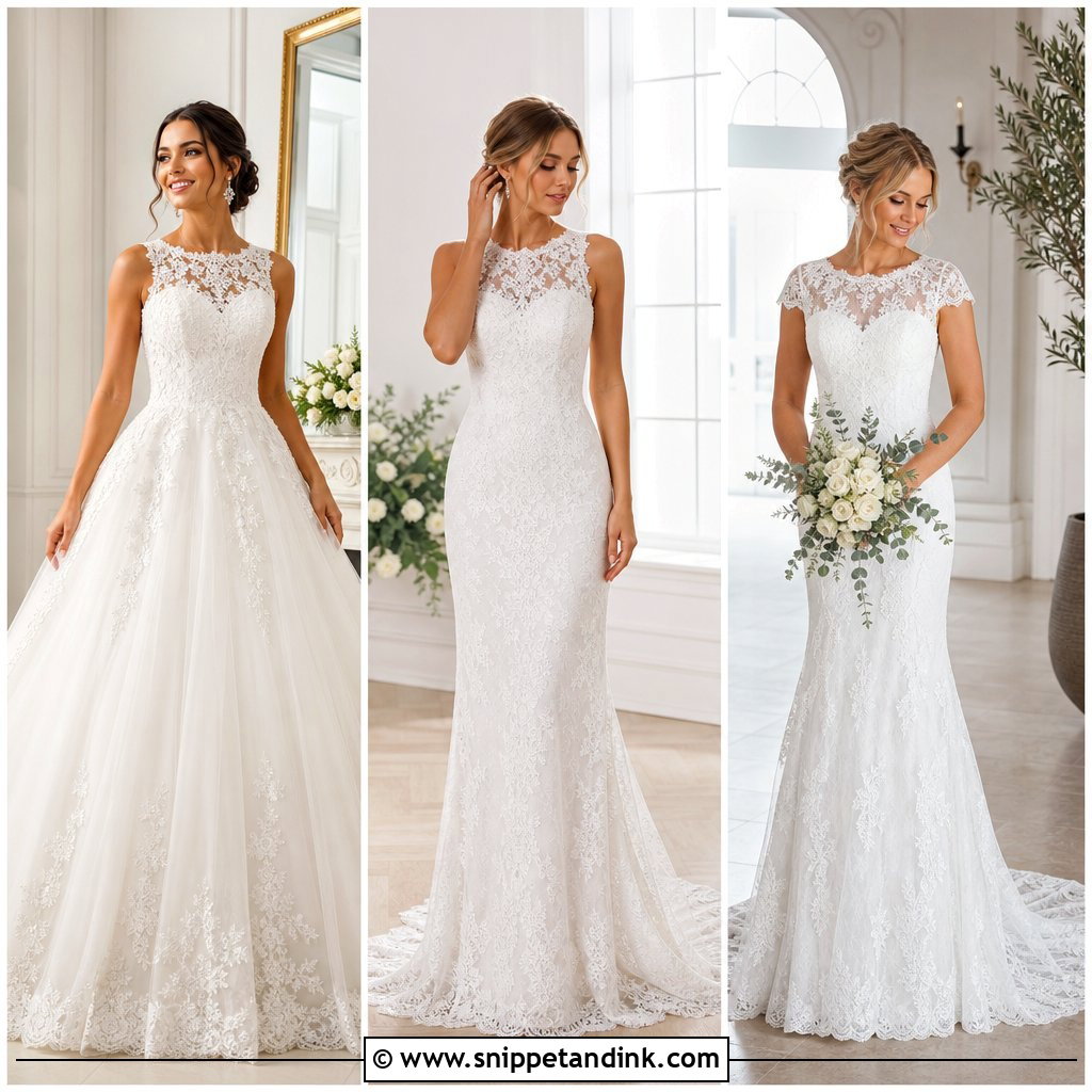 25 Lace Top Wedding Dress Ideas for a Graceful Bridal Look