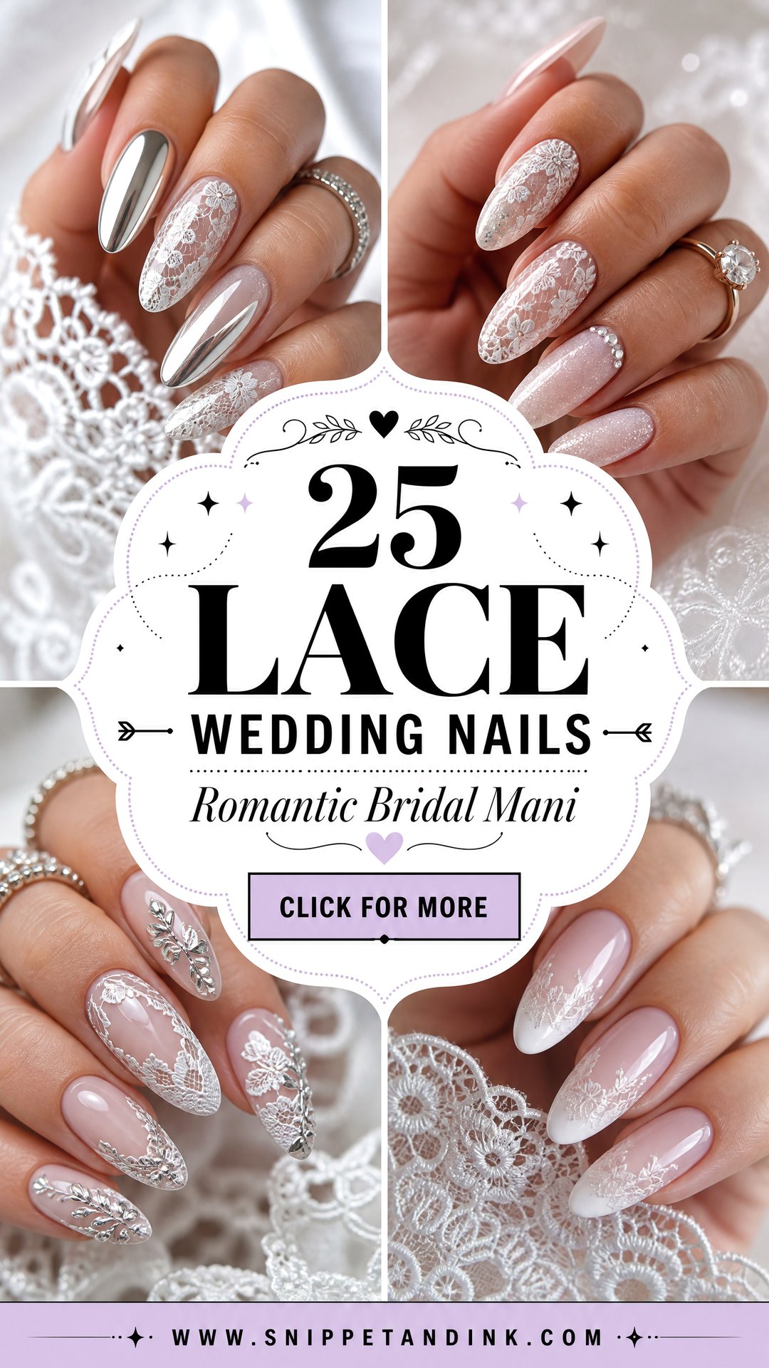 25 Lace Wedding Nails for Romantic Bridal Manicure Inspo - 25 Lace Wedding Nails for Romantic Bridal Manicure Inspo