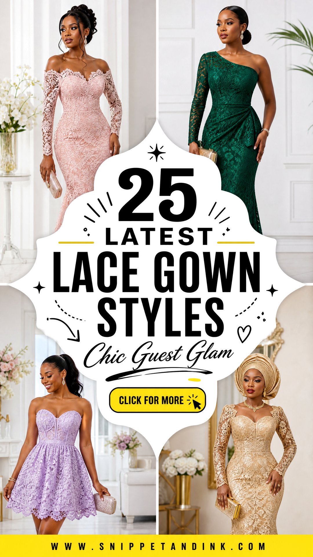 25 Latest Lace Gown Styles for Chic Brides and Guests Now - 25 Latest Lace Gown Styles for Chic Brides and Guests Now