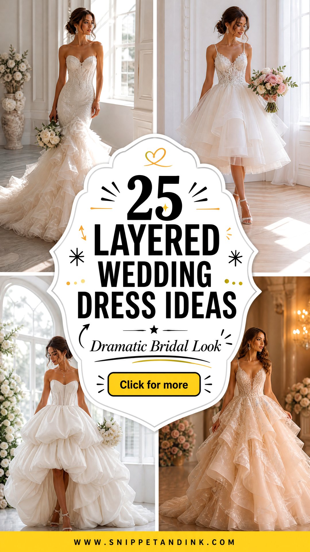 25 Layered Wedding Dress Ideas for a Dramatic Bridal Look - 25 Layered Wedding Dress Ideas for a Dramatic Bridal Look