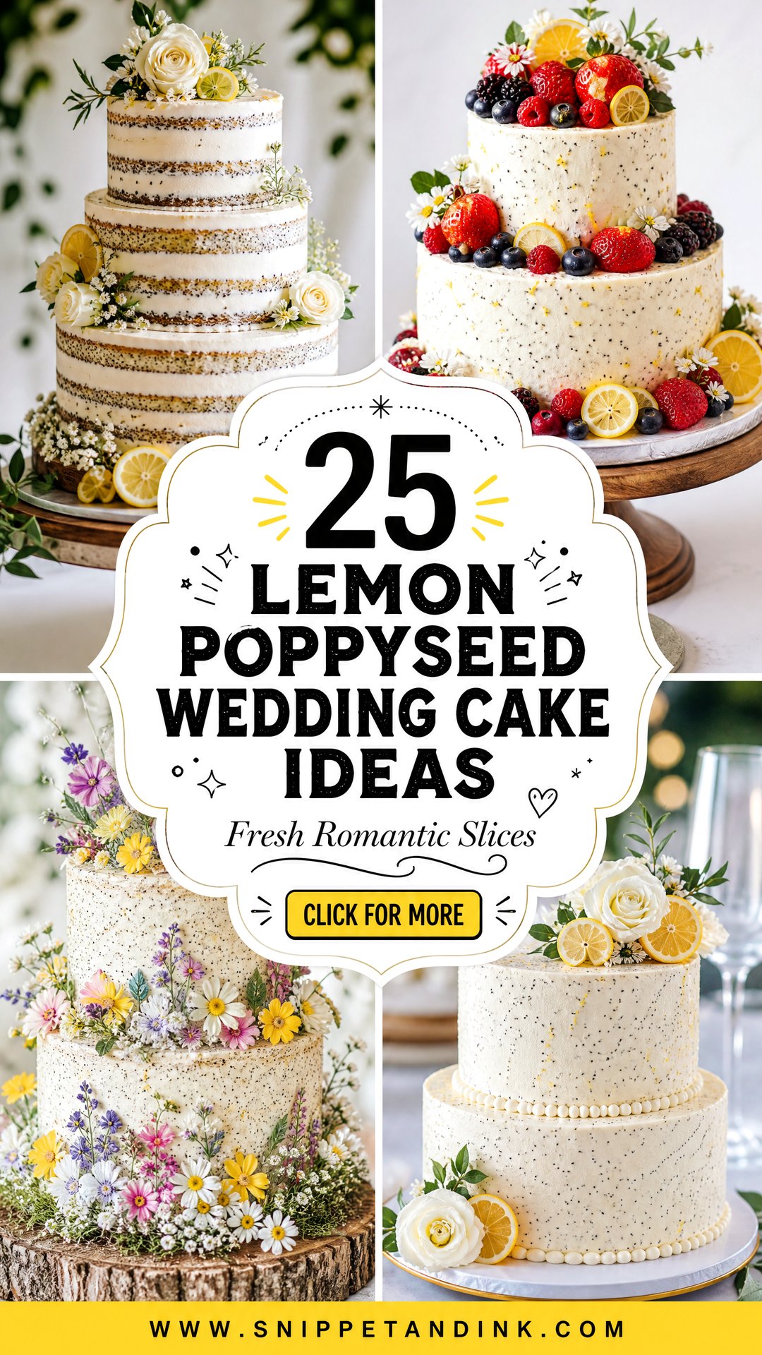 25 Lemon Poppyseed Wedding Cake Ideas for Fresh Romance - 25 Lemon Poppyseed Wedding Cake Ideas for Fresh Romance