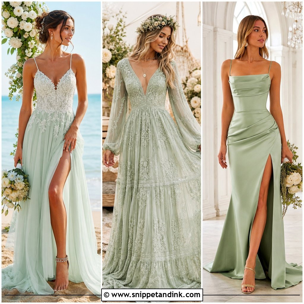 25 Light Green Wedding Dress Ideas for Dreamy Spring Brides