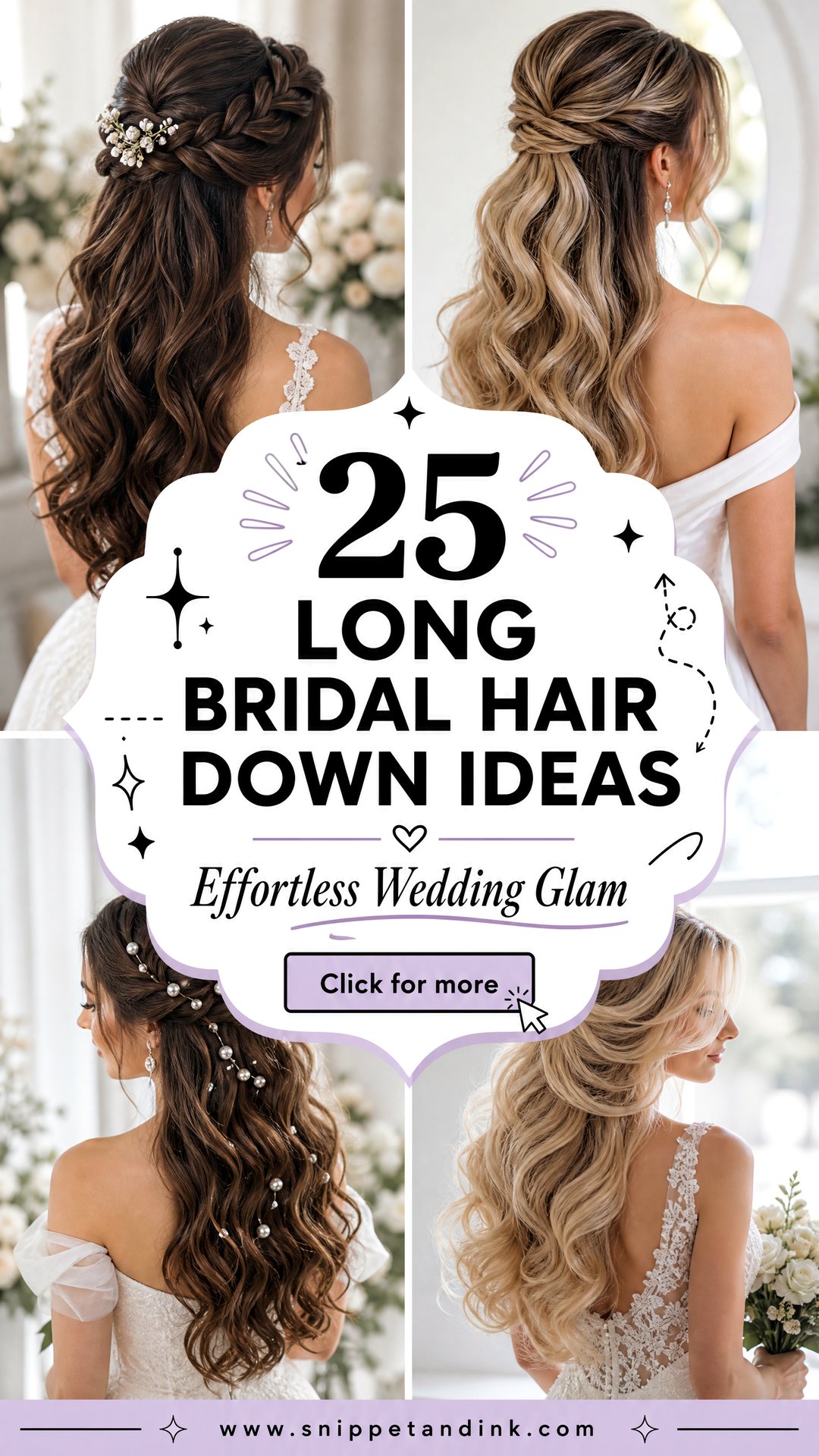 25 Long Bridal Hair Down Ideas for Effortless Wedding Glam - 25 Long Bridal Hair Down Ideas for Effortless Wedding Glam