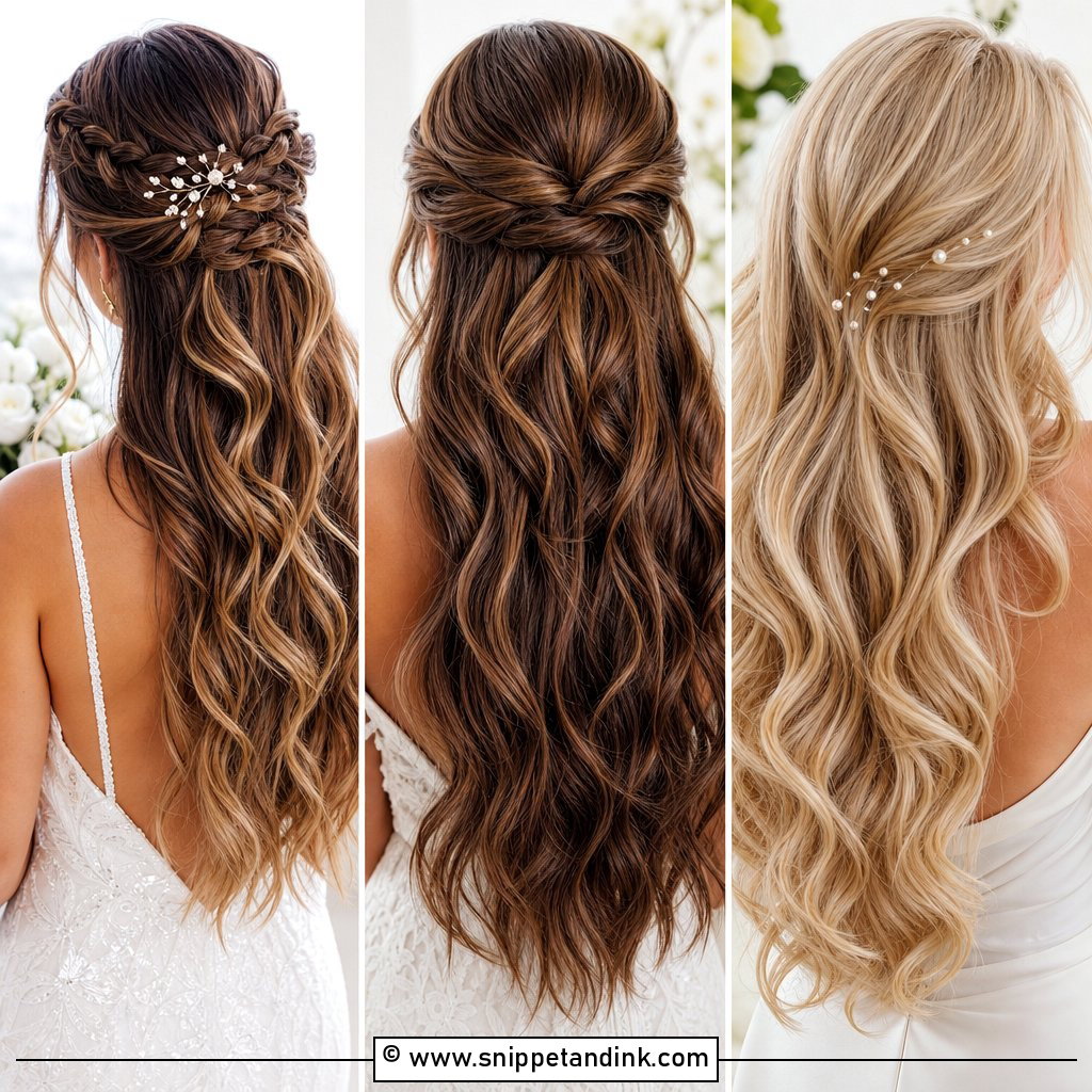 25 Long Bridal Hair Down Ideas for Effortless Wedding Glam