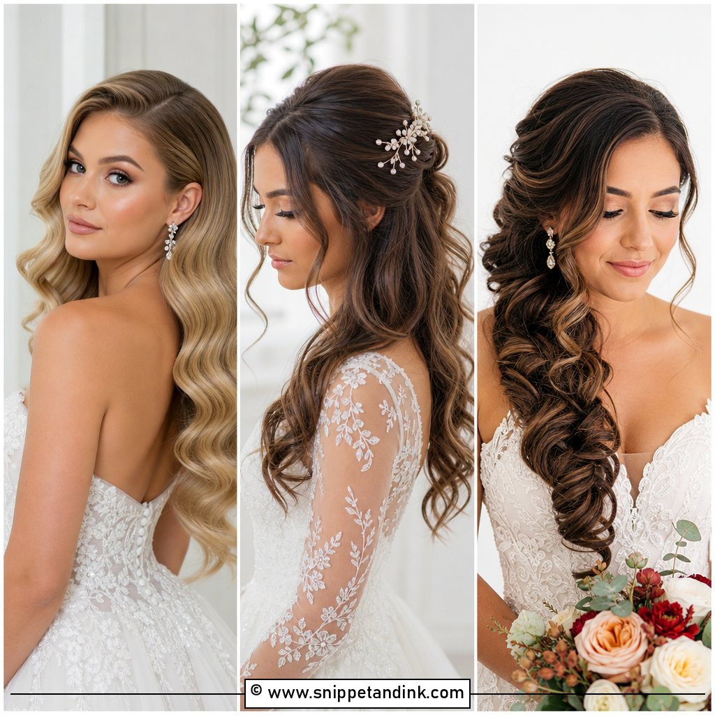 25 Long Hair Bridal Hairstyles for Glamorous Aisle Style