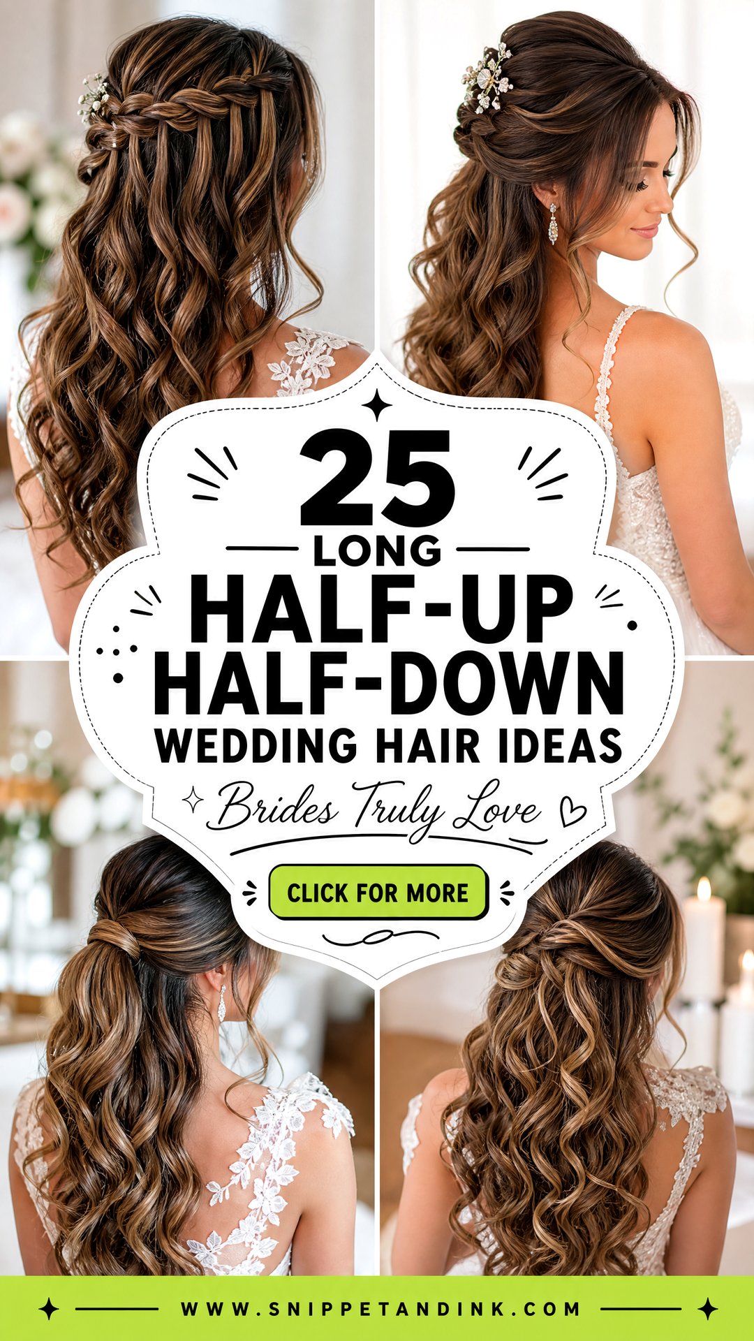25 Long Half-Up Half-Down Wedding Hair Ideas Brides Love - 25 Long Half-Up Half-Down Wedding Hair Ideas Brides Love