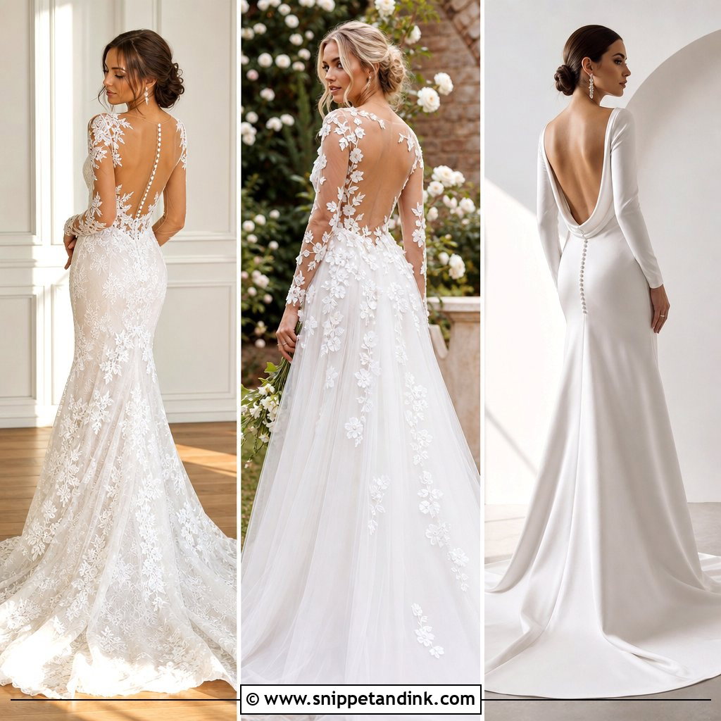 25 Long Sleeve Backless Wedding Dress Ideas for Bold Brides
