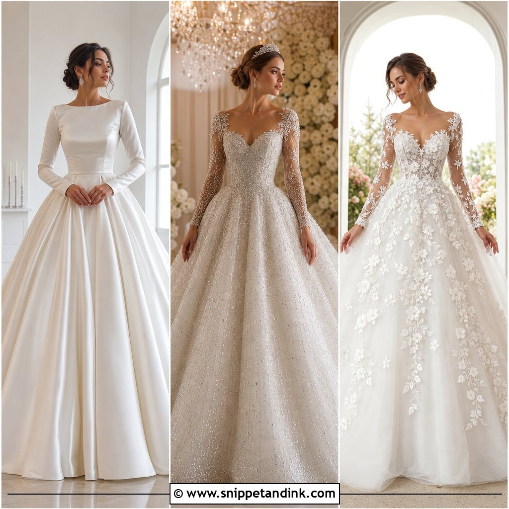 25 Long Sleeve Ball Gown Wedding Dress Ideas for Timeless Brides