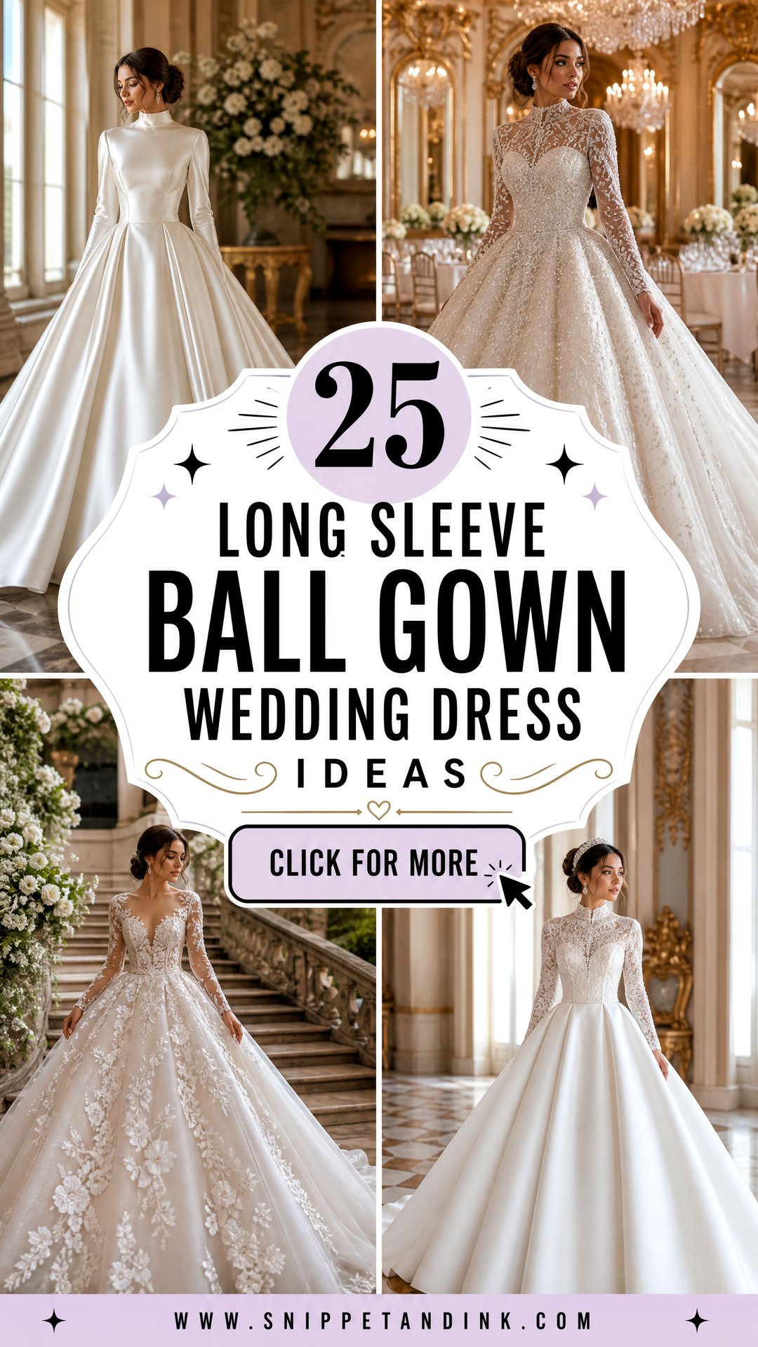 25 Long Sleeve Ball Gown Wedding Dress Ideas for Timeless Brides - 25 Long Sleeve Ball Gown Wedding Dress Ideas for Timeless Brides
