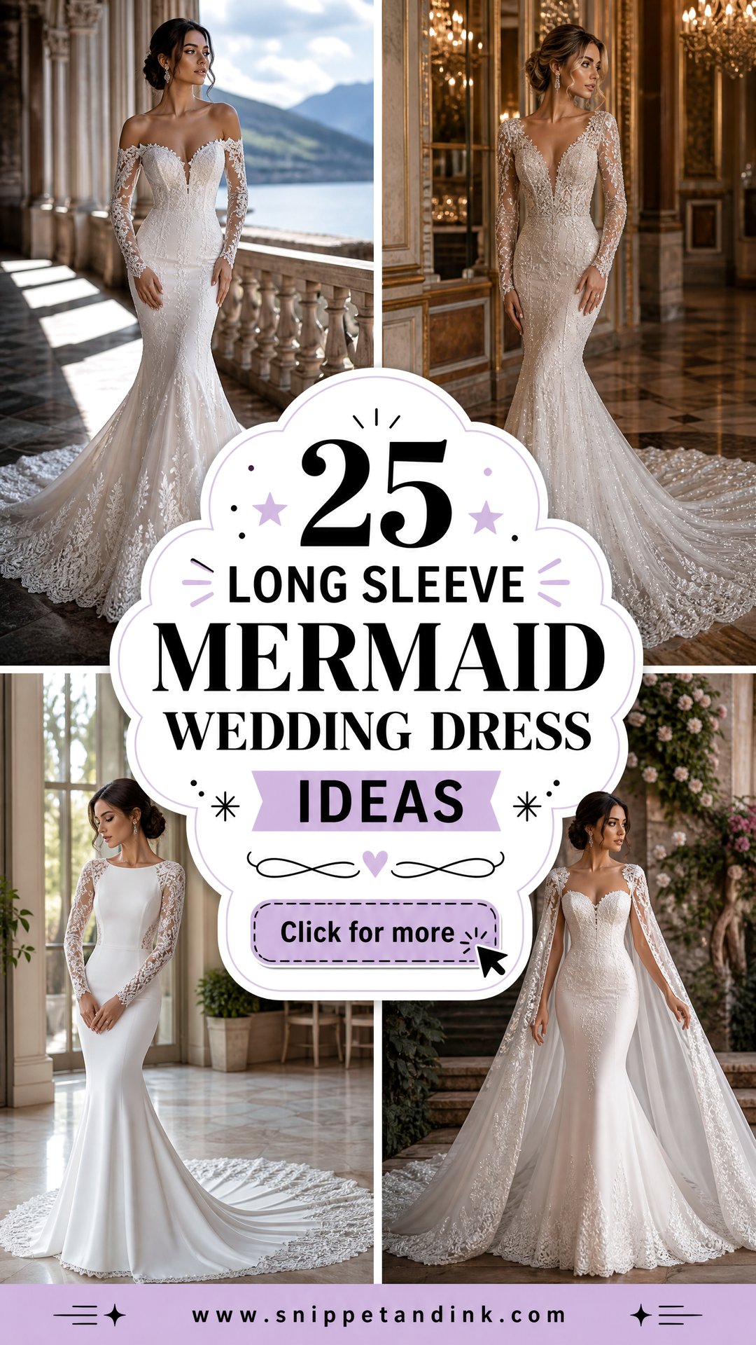 25 Long Sleeve Mermaid Wedding Dress Ideas for Statement Brides - 25 Long Sleeve Mermaid Wedding Dress Ideas for Statement Brides