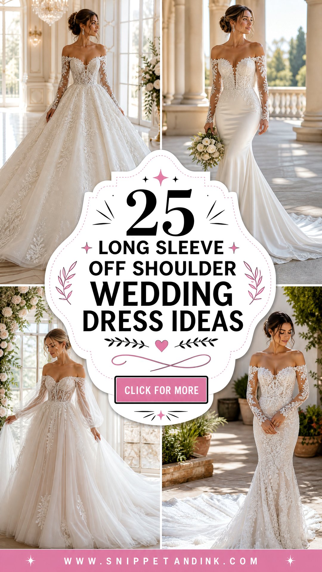 25 Long Sleeve Off Shoulder Wedding Dress Ideas for Elegant Brides - 25 Long Sleeve Off Shoulder Wedding Dress Ideas for Elegant Brides